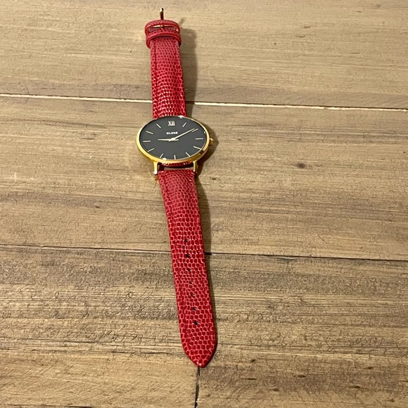 Cluse Boho Chic black with rose gold and red leather strap - Picture 2 of 6